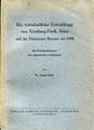 Titelseite: Die wirtschaftliche Entwicklung von Nürnberg-Fürth, Stein und des Nürnberger Raumes seit 1806 (Buch)