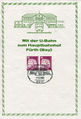 Briefmarken-Sonderblatt mit Stempel zur U-Bahnhof-Eröffnung Hauptbahnhof am 7. Dezember 1985