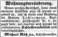 Wohnungsveränderung von Michael Röß zu Witwe Tochtermann, Mai 1865