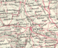 Ausschnitt aus der Landkarte "Nürnberg" von 1842 (Maßstab 1:200 000)