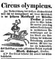 "Circus Olympicus" zur Kirchweih, Oktober 1852