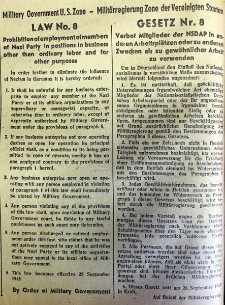 Datei:US Militärregierung Berufsverbot 1945.jpg