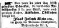 Anzeige für Gebäck, Fürther Tagblatt 1.11. 1863