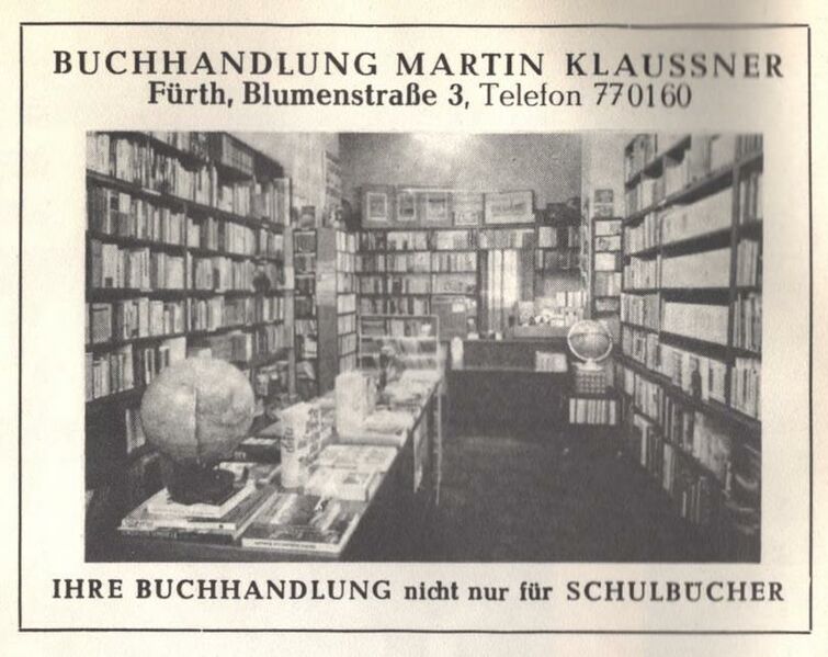 Datei:Werbung Buchhandlung Klaußner 1975.jpg