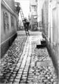 Blick vom Schützenhof in die Bergstraße; Stufen rechts von Schützenhof 1 (Metzgerei Krehn), 1934