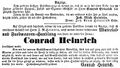 Geschäftsübergabe von Joh. Mich. Heinlein auf <a class="mw-selflink selflink">Conrad Heinrich</a>, Februar 1854