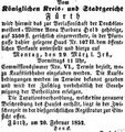 Öffentlicher Verkauf des Hauses 107/II, Februar 1852