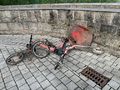 Metallschrottbergung aus der Rednitz – früher waren überwiegend Fahrräder und Einkaufkörbe im Fluss, heute findet man dort E-Scooter, Juni 2020