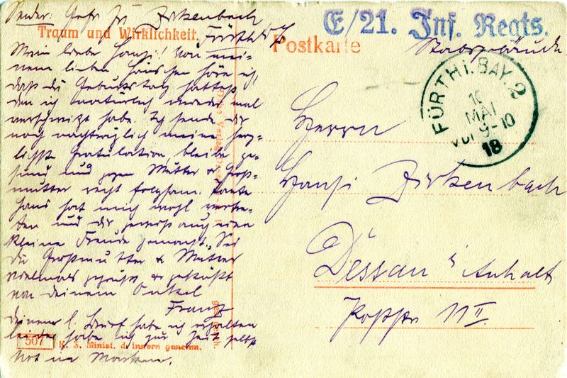 Datei:AK 1WK 21 Inf Regiment gel 1918.jpg