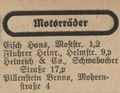 Eintrag der Motorradhändler im Fürther Adressbuch 1931, darunter  <a class="mw-selflink selflink">Mohrenstraße 4</a>