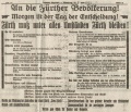 Anzeige des Vereins Treu Fürth bzgl. des Volksentscheids zur geplanten Eingemeindung von Fürth nach Nürnberg am 21. Januar 1922
