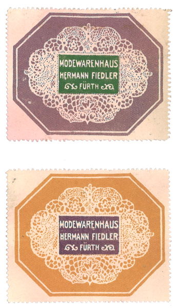 Datei:Werbemarken Modehaus Fiedler.jpg
