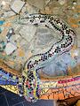 Mosaik Wasserschlange in der Eingangshalle des <!--LINK'" 0:113--> am <!--LINK'" 0:114--> 15 der Fürther Künstlerin <!--LINK'" 0:115-->, Oktober 2025