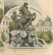 Centaurenbrunnen auf einer alten Postkarte