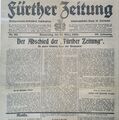 Titelseite der Fürther Zeitung, März 1920