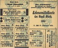 Lebensmittelkarte der Stadt Fürth, benutzt, gültig in der Kalenderwoche 8/1920, mit Mengenangabe der zu beziehenden Produkte