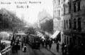 Fürther Kirchweih, historische Ansichtskarte, noch mit Straßenbahnführung durch König- und Bahnhofstraße