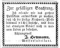 J. Heymann Anzeige, <!--LINK'" 0:3--> 4.10.1863