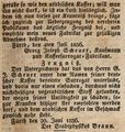 Werbeannonce von  für seinen Surrogat-Kaffee, 1836