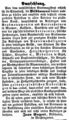 Zeitungsannonce des Bildhauers <a class="mw-selflink selflink">Jean Engert</a> im , April 1853