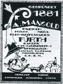 Werbung vor 1920 der Firma  Gründer 1881  noch mit alter Anschrift 