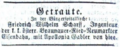 Trauanzeige Friedrich Wilhelm Scharff und Apollonia Gabler, Würzburger Journal vom 1. Juni 1869