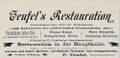 Werbeannonce für "Teufel's Restauration", Juli 1898