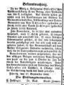 Moriz und Seligmann Schlenker´sche Aussteuerstiftung, Fürther Tagblatt 19. September 1865