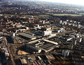 Luftbild von der Hardhöhe mit dem ehem. Gelände der Firma Bachmann, von Blumenthal &amp; Co., 1974
