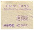 Beleg der Zahlstelle des Verkehrsaufsichtsamtes der Stadt Fürth, 1990