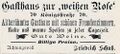 Werbeannonce zur "weißen Rose", Juli 1898