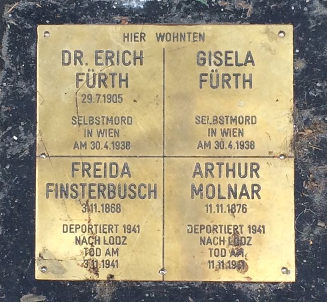 Datei:Stolperstein Fuerth in Wien.jpg