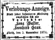 Gran, Leo Verlobung 1874.png