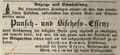 Werbeannonce des Destillateurs <a class="mw-selflink selflink">Christian Kimmel</a>, Dezember 1843