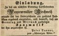 Zeitungsannonce des Wirts <!--LINK'" 0:32--> Peter Danner, September 1850