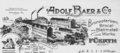 Briefkopf der Firma "Adolf Baer & Co.", 1910