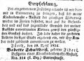 Zeitungsanzeige für eine <a class="mw-selflink selflink">Kleinkinderbewahranstalt</a>, April 1854