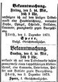 Versteigerung am Trödelmarkt, Fürther Tagblatt 4. Dezember 1873