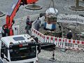 Vorbereitung Reparatur Brunnen Löwenplatz März 2025