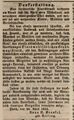 Zeitungsanzeige der Anna Barbara Krenkel, April 1844 <span class="smw-highlighter" data-type="8" data-state="inline" data-title="Hinweis" title="Erstellungsdatum: April 1844Lizenz: noc-nc-1.0"><span class="smwtticon note"></span><span class="smwttcontent">Erstellungsdatum: April <!--LINK'" 0:22--><br>Lizenz: noc-nc-1.0</span></span>