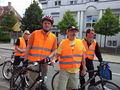 CSU-Stadträte bei einer Vorortbesichtigung in Dambach auf dem Fahrrad mit Dr. Michael Au und Joachim Schmidt, 2014