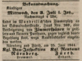 Versteigerung von Zimmerspänen im Wunderlich'schen Zimmerplatz, Juni 1844