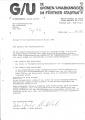 Briefpapier der G/U - Die Grünen/Unabhängigen im Fürther Stadtrat aus dem Jahr 1986