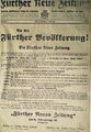 Titelseite: Fürther Neue Zeitung, April 1920