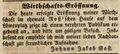 Johann Jakob Gost eröffnet seine Wirtschaft im "ehemals Rost´schen Hause" auf dem , August 1850