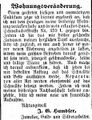 Zeitungsanzeige von J. G. Humbser, Juli 1854