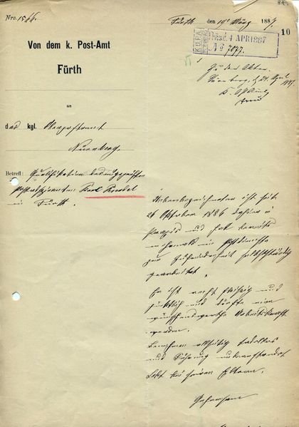 Datei:Königliches Postamt 1887.jpg