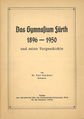 Das Gymnasium Fürth 1896 - 1950 - Buchtitel