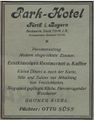 Werbe Eintrag im Fürther Adressbuch 1931 vom <a class="mw-selflink selflink">Parkhotel</a>