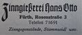 Werbeanzeige der Zinngießerei  in der <a class="mw-selflink selflink">Rosenstraße 3</a>,1949